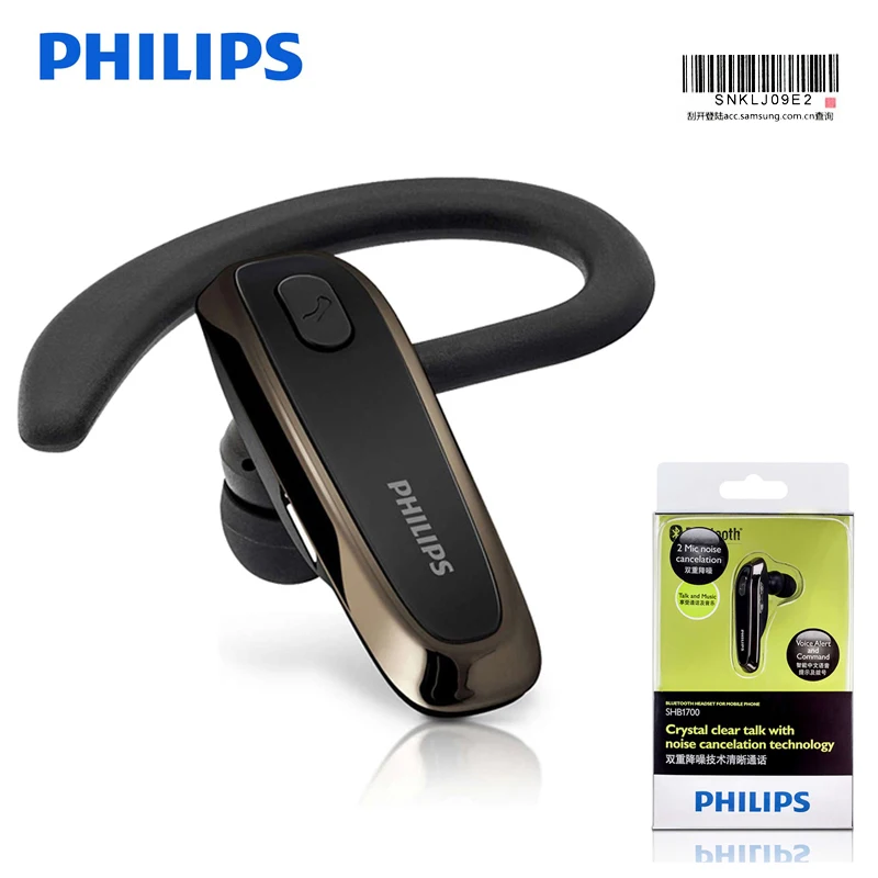 Bluetooth Наушники Philips SHB1700 с литиевой батареей 4 0 Функция шумоподавления для Samsung S9