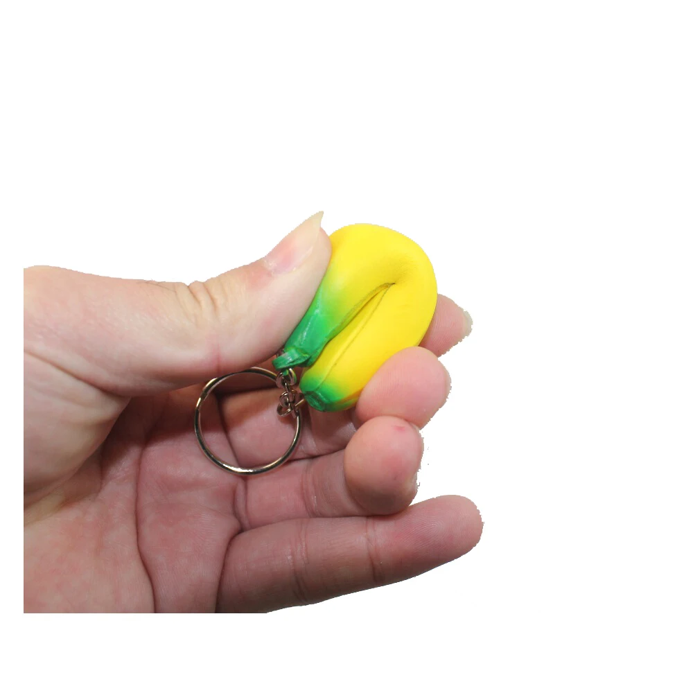 Мини брелоки из мягкого полиуретана в виде банана с фруктами брелок для ключей