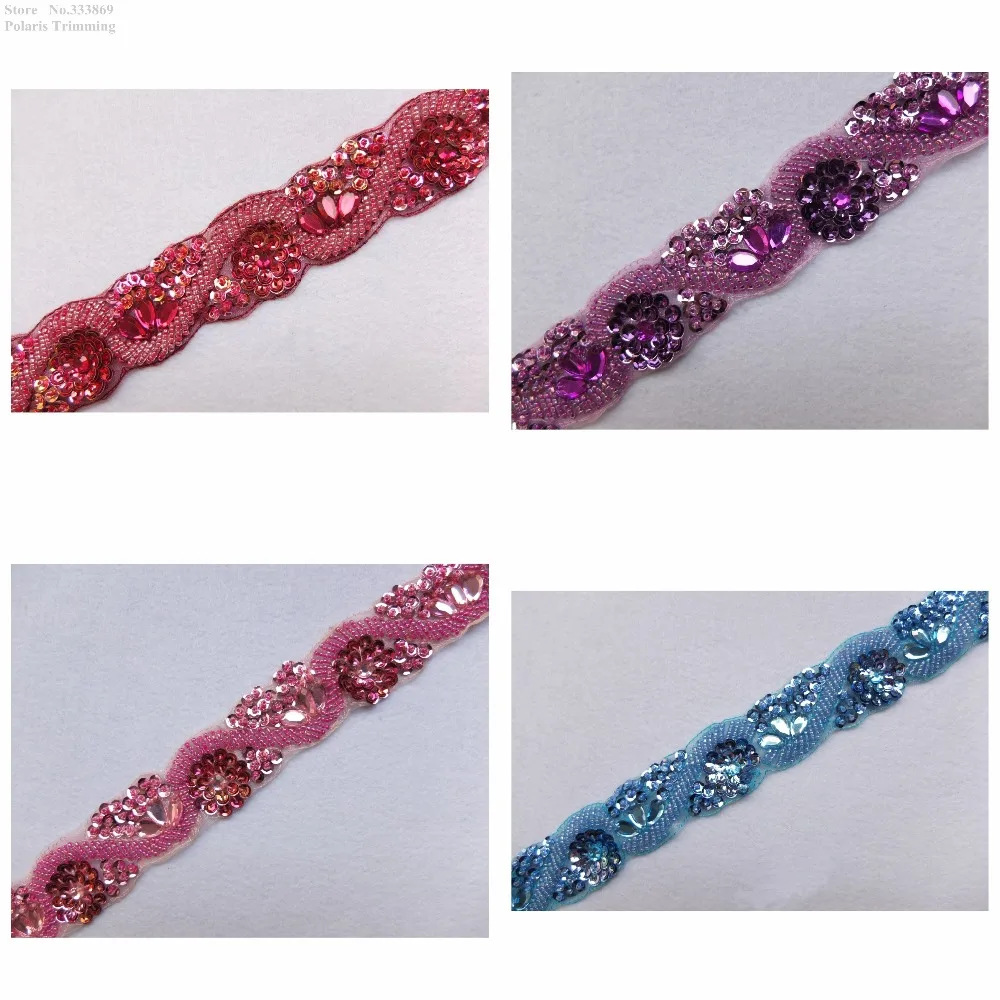 Бесплатная доставка красивая кружевная аппликация ручной работы 1yd x 5 цветов