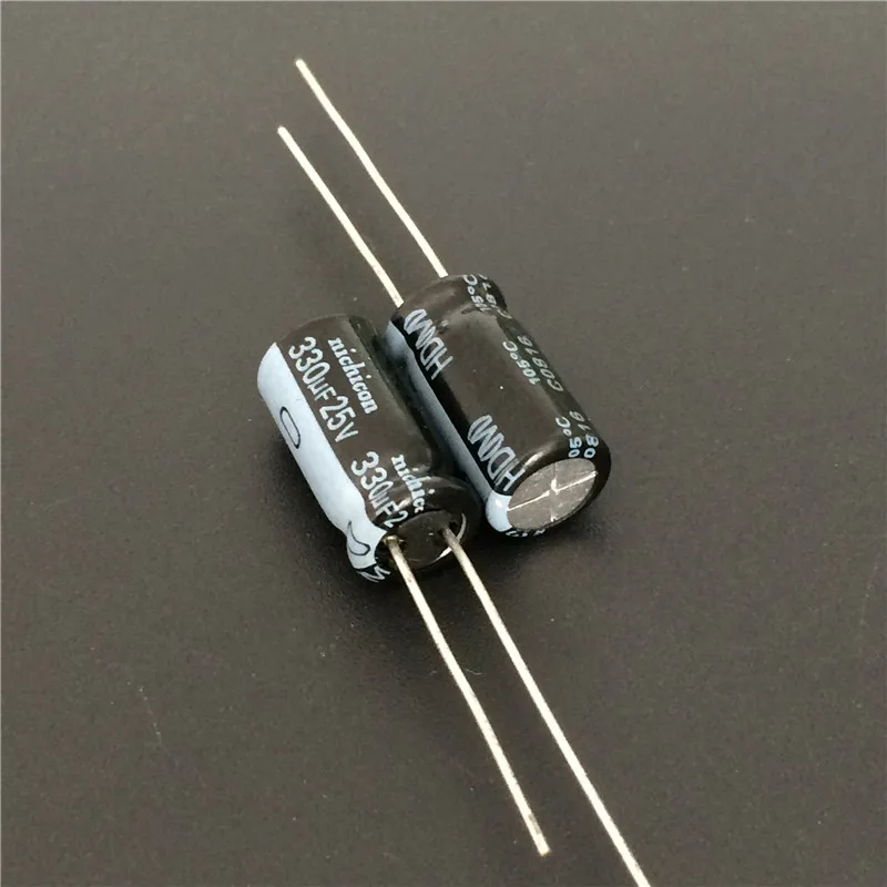 100 шт. 330 мкФ 25 в NICHICON HD серии 8x15 мм супер низкое сопротивление 25V330uF алюминиевый