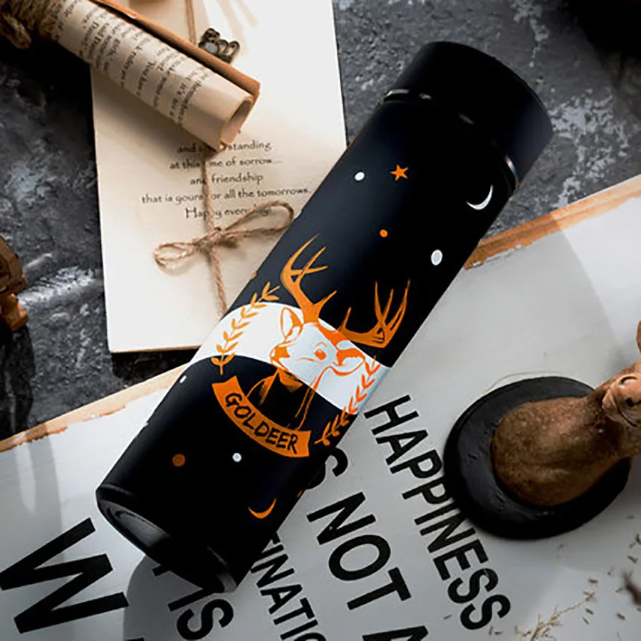 Дорожная термобутылка для воды 500 мл свежая круглая кружка кофе из нержавеющей