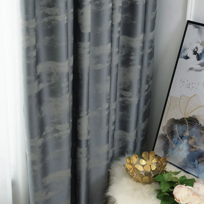 2019 New Summer Luxury Style Thick Jacquard Faux Silk Blackout Fabric Window Curtains for Living Room Bedroom Customized Size | Дом и сад