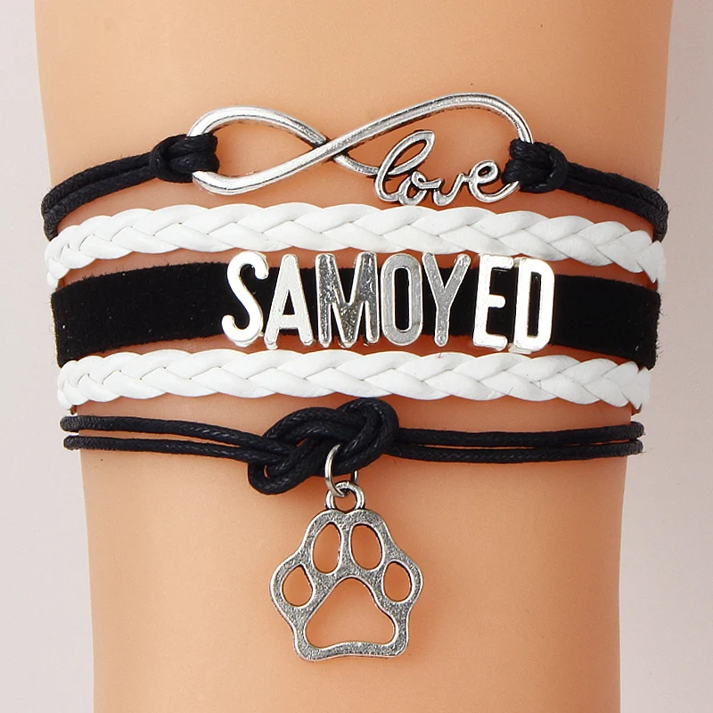 Браслет NCRHGL Infinity love SAMOYED браслет из искусственной кожи с подвеской в виде лапы