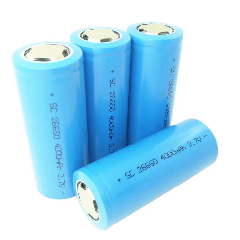 Laipuduo 4 шт. 26650 3 7 V Li-Ion 4000mAh аккумуляторная батарея для светодиодного фонарика 5А