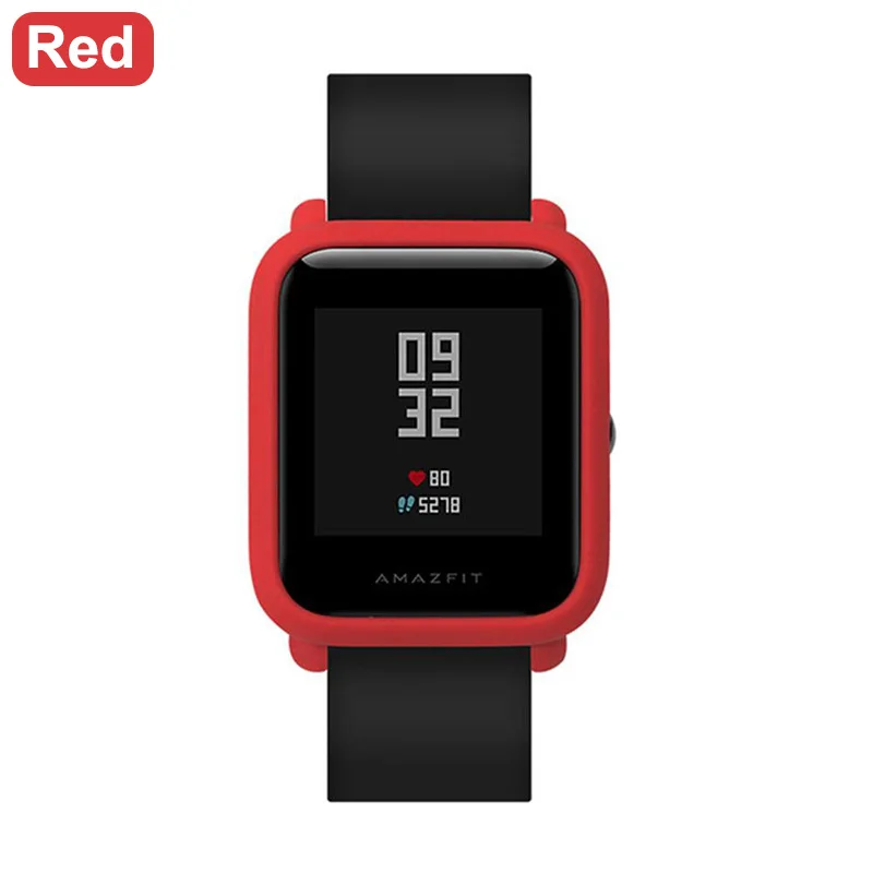 Red XShum Amazfit bip чехол протектор для Xiaomi amazfit bip аксессуары Бампер ТПУ Защита экрана защитный чехол - Цвет: Red