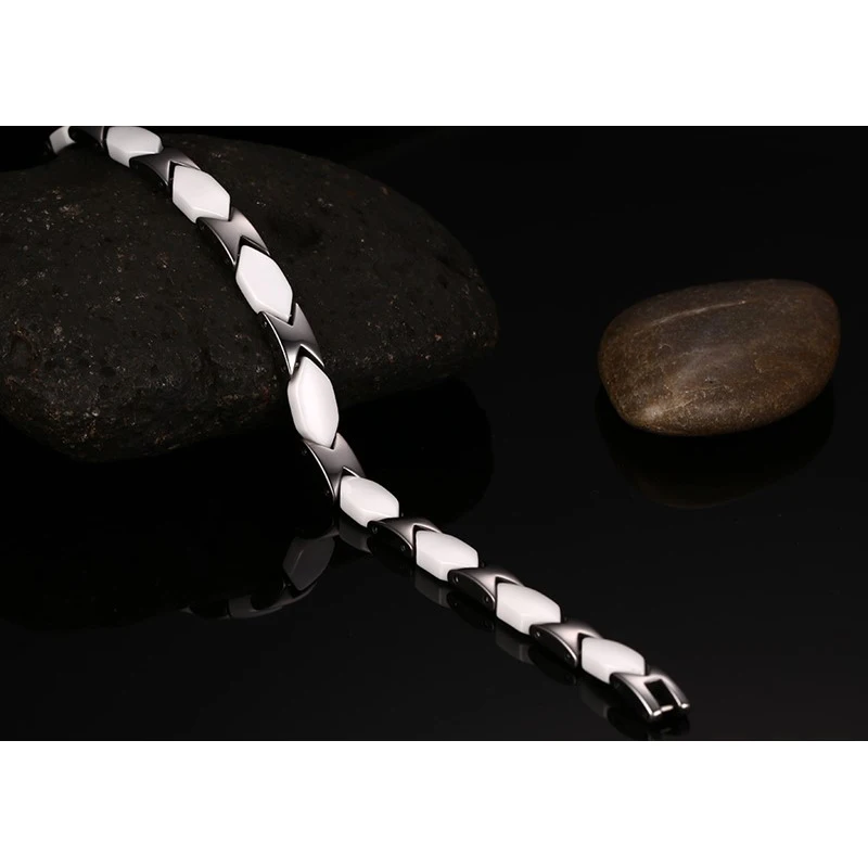 Vinterly белый керамический браслет для женщин цепочка Исцеление энергии Магнитный