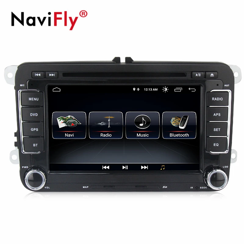 NaviFly Android 9 автомобильный Радио gps навигатор для Volkswagen POLO PASSAT TOURAN Golf 5 6 Skoda Seat Leon B6 dvd плеер wifi BT