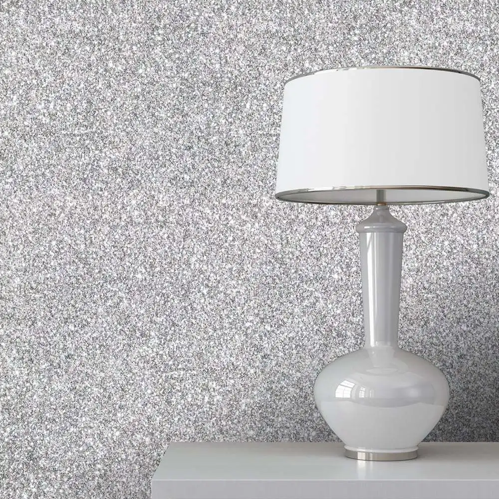 серебристые обои в интерьере