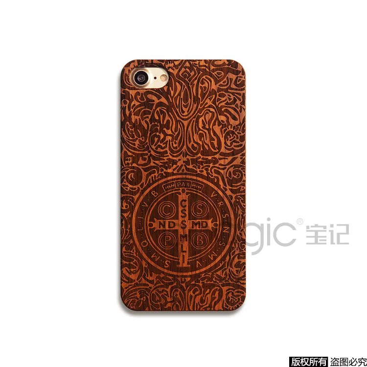 Натуральный брендовый Деревянный чехол для телефона для iPhone 5, 5S, 6, 6 S, 6 Plus, 7, 7 Plus, деревянный резной противоударный защитный чехол - Цвет: as picture