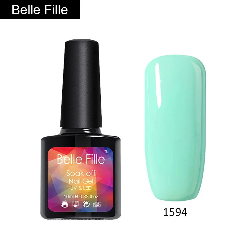 Belle Fille power Blue гель лак для ногтей Блестящий УФ отмачиваемый маникюра дизайн нужен