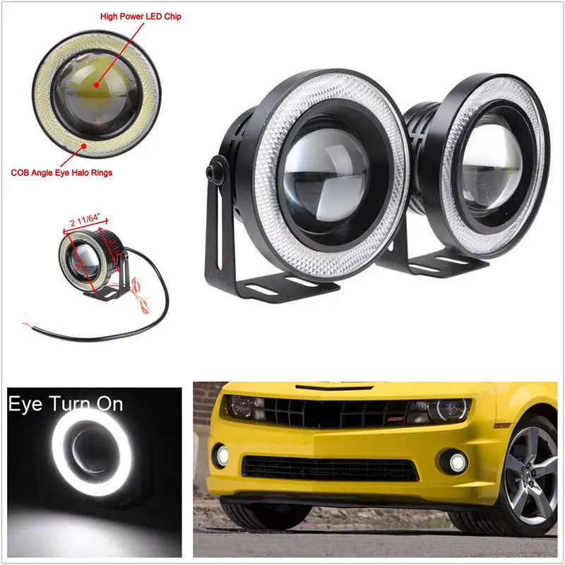 Противотумансветильник Лампа проектор Drl 1 пара Белый светодиод Ангел|led light car