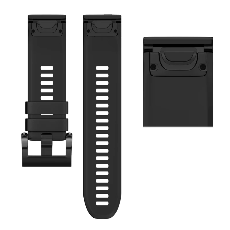 Black JKER 26 22 20 мм ремешок для часов Garmin Fenix 5X6X6 5 5S Plus 3 3HR часы Quick Release силиконовые Easyfit ремешок на запястье - Цвет: Black