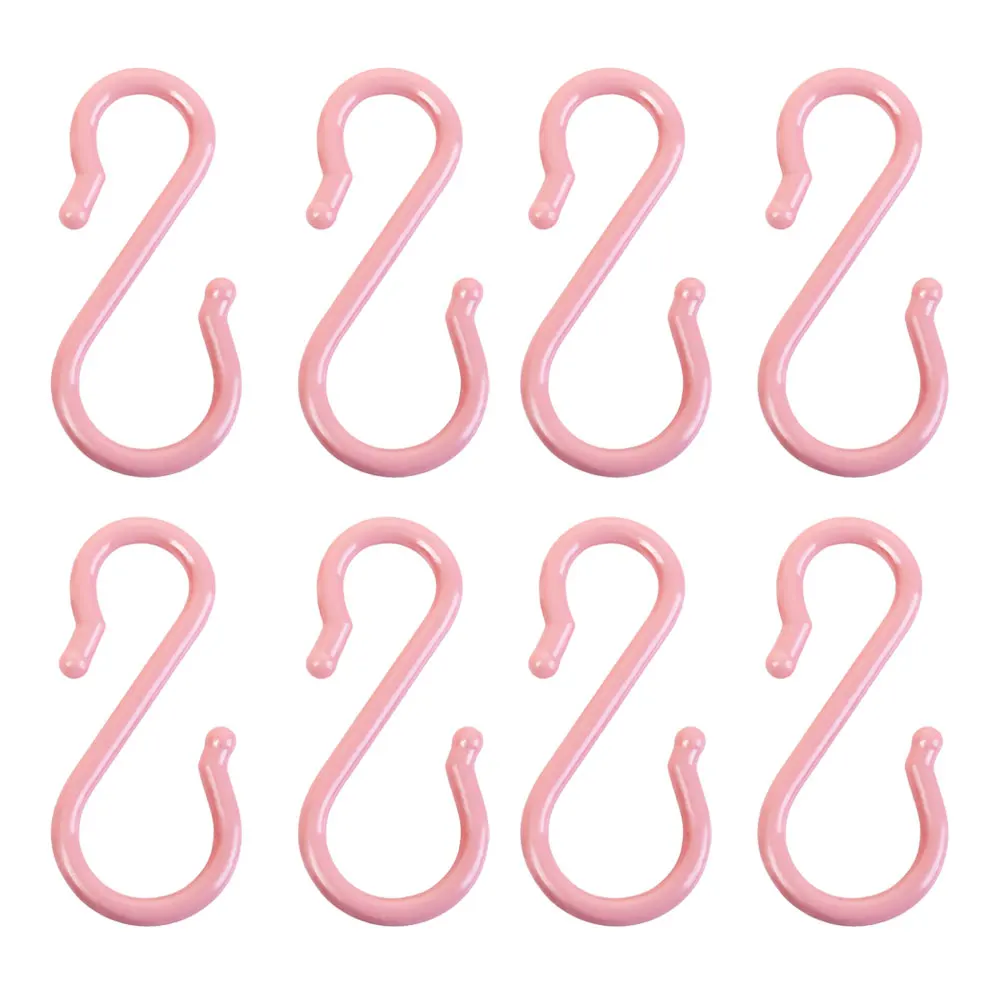 pink Мульти-Функция s-образный крючки Крючки-вешалки Пластик вешалка Прочный 3 цвета 8 шт./пакет PP хранения принадлежностей органайзер для одежды - Цвет: pink