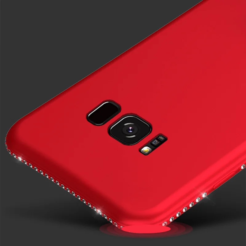 Роскошный Блестящий Мягкий силиконовый чехол из ТПУ со стразами для Samsung Galaxy S10E S8