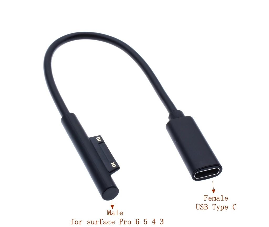 Переходник USB Type-C PD для Microsoft Surface Pro 6 5 4 3 адаптер питания ноутбука зарядный кабель