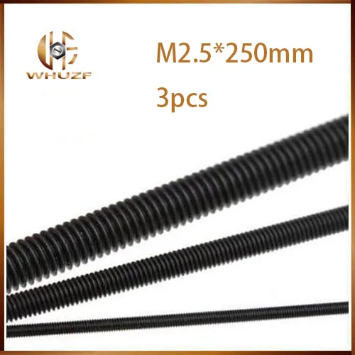 M2.5 * 250 M3x250 M4 M4x250mm 8 класс черная оцинкованная углеродистая сталь DIN975 полная