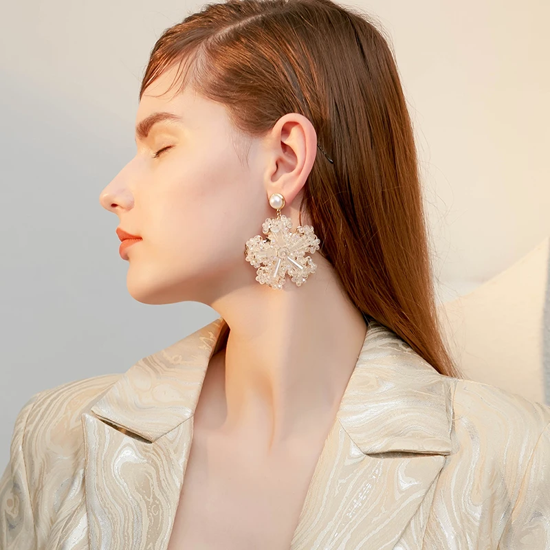 Женские серьги с искусственным кристаллом сережки в европейском и американском