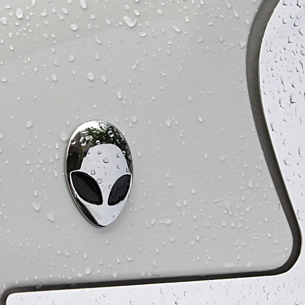 

Full Metal 3D Alien Head Auto Sticker Badge Emblem Car Decals Chrome Metal Car Sticker Creative 3d car decal Car Accessories