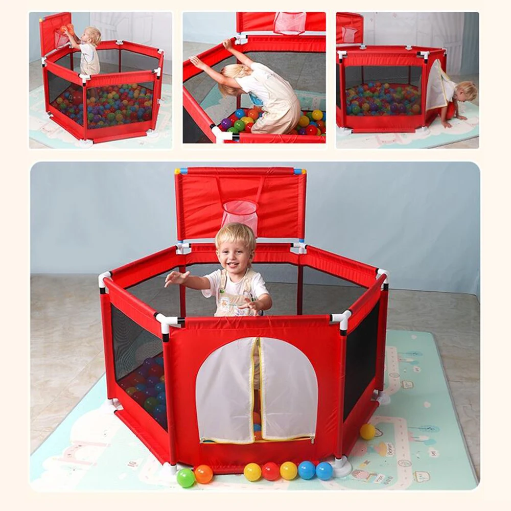 Portable Baby Fence Ball Pool Kids Playpen Safe Barrier for Bed 0-6 Years Children's Playpen Oxford Cloth Pool Balls Child Fence