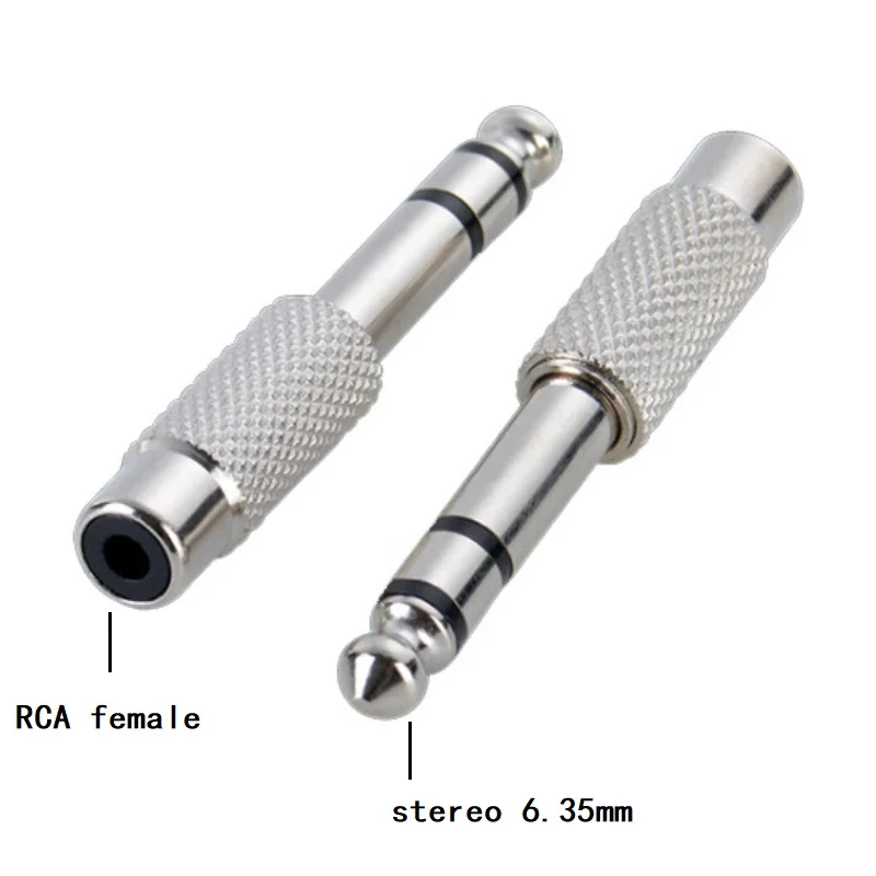 5 шт./лот никелированный 6 35 мм штекер RCA Женский AV 1/4 &quotстерео разъем аудио