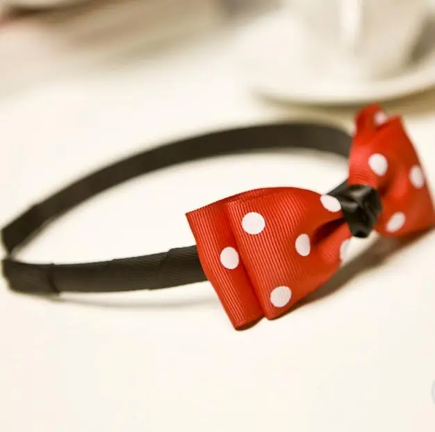 

Free Shipping Wholesale 150pcs Polka Dot Bow Headband Alice Band Hairband Hair Accessory