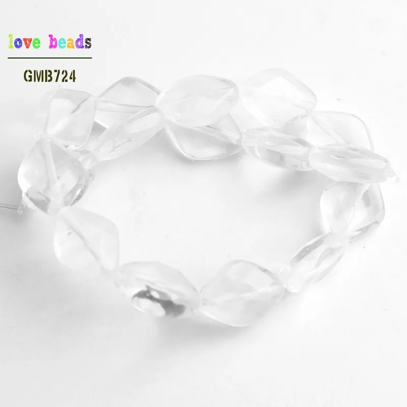 clear quartz 10x13 мм натуральный граненый камень ромб бусины для самостоятельного изготовления ювелирных изделий браслет 16 шт Бусины - Цвет: clear quartz