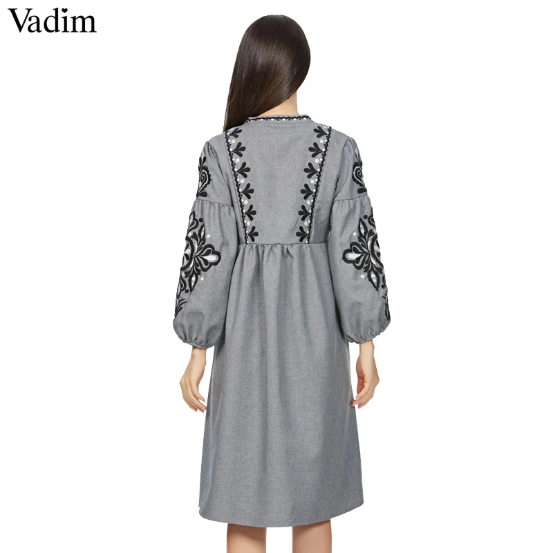 Женское винтажное Длинное свободное кружевное платье с цветочной вышивкой и