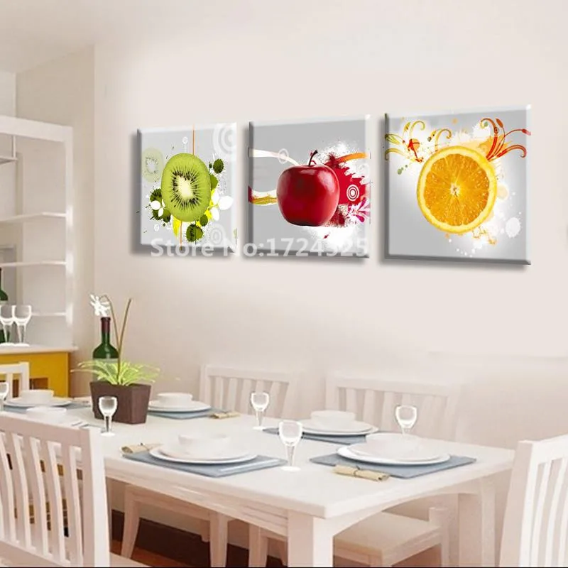 CLSTROSE 3 панели для яблока лимонов фруктов кухни настенный Декор живопись