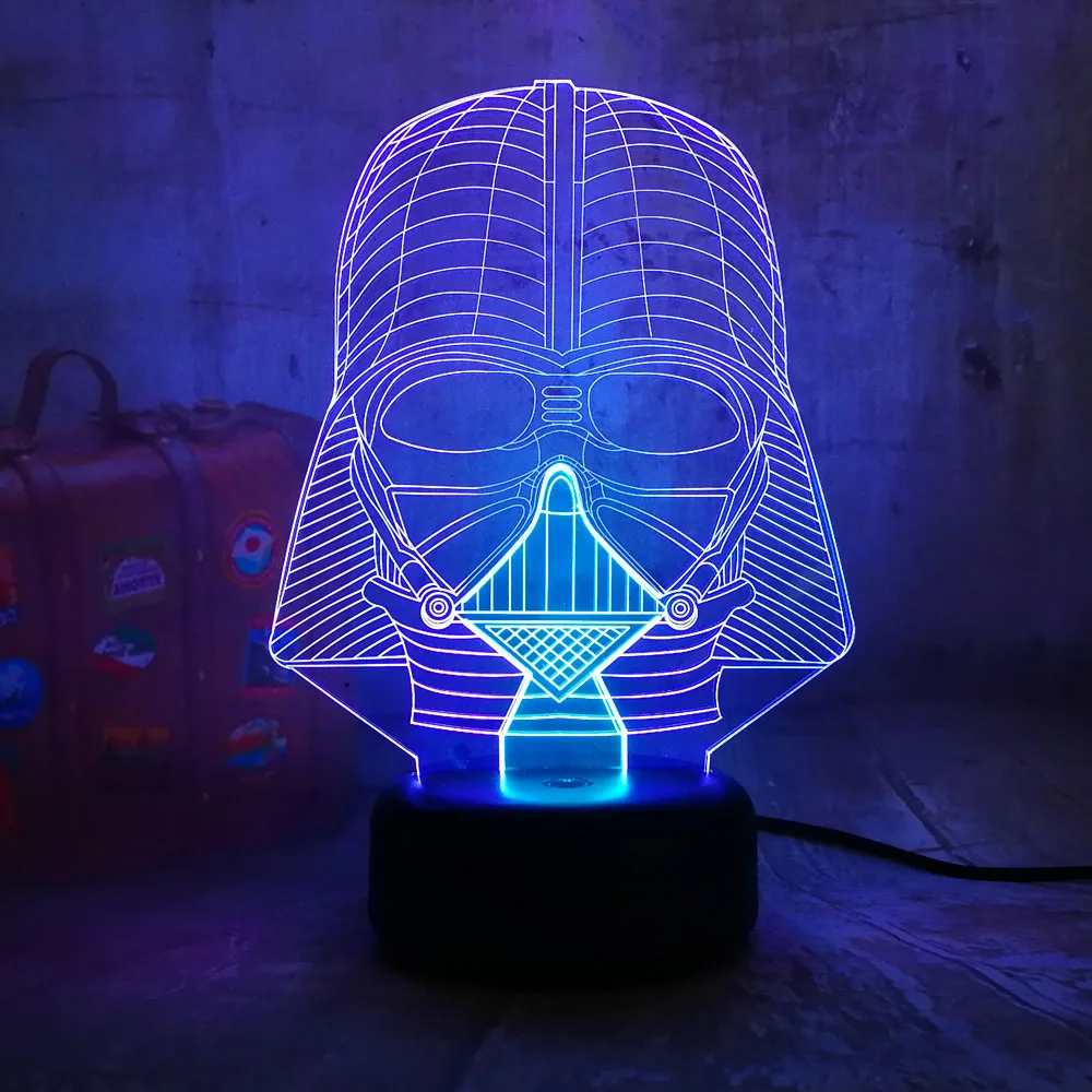 Новый Стиль из серии Звездные войны с Дартом Vade головка 3D RGB светодиодный Ночной