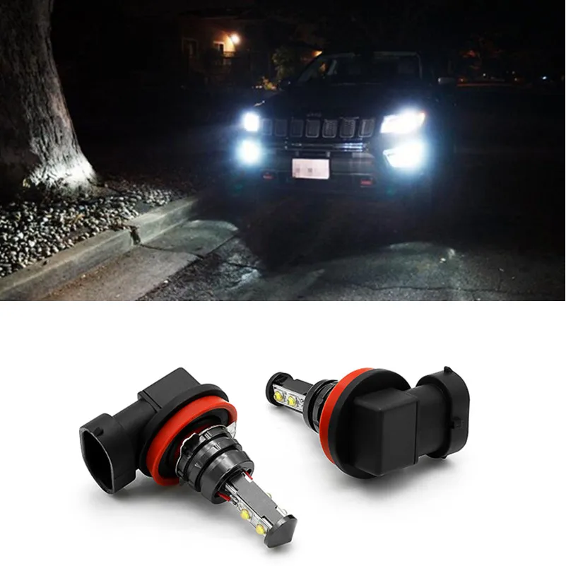 Автомобильные дневные ходовые огни LEDFog H11 H8 для jeep Compass 2011- 6000k белые автомобильные аксессуары