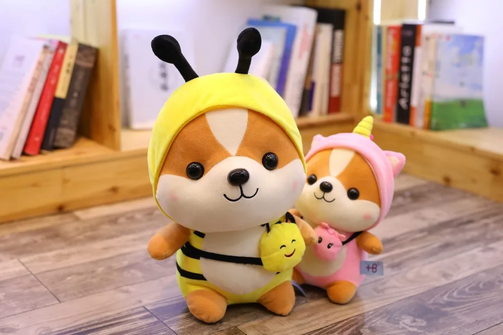Kawaii белка плюшевые игрушки чучела белка животное кукла косплей пчела динозавр олень единорог плюшевые игрушки прекрасный подарок для детей