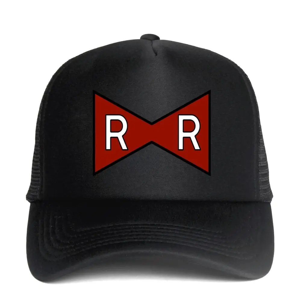 All Black Curved Vis Dongking Trucker Кепки красной лентой армии печати Dragon Ball Z взрослых Trucker Hat сетки плоский козырек Snapback Hat Кепки дети дракон Кепки подарок - Цвет: All Black Curved Vis