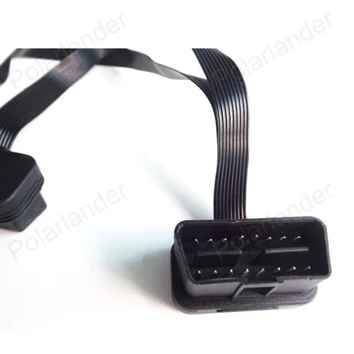 

hot sell OBDII noodle Male to Dual Female Splitter Extension Diagnostic Adapter Connector 16 Pin Flat