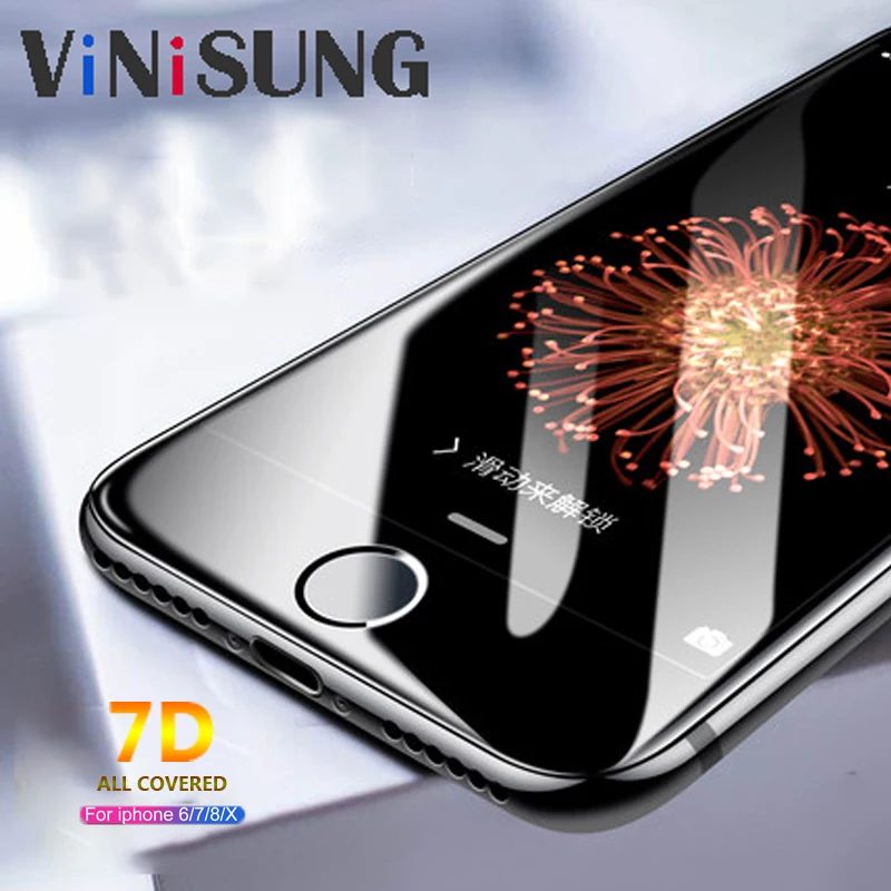 7D закаленное стекло для iphone 6 6s plus 7 5S se 8 x защита экрана X | Мобильные телефоны и