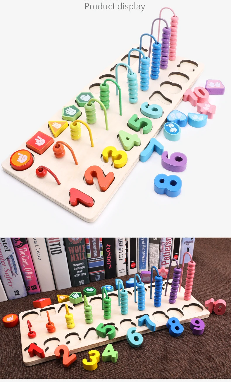 Новые Детские Деревянные Монтессори Abacus Учимся считать цифры соответствующие цифровые формы матч раннее образование обучение Математические Игрушки