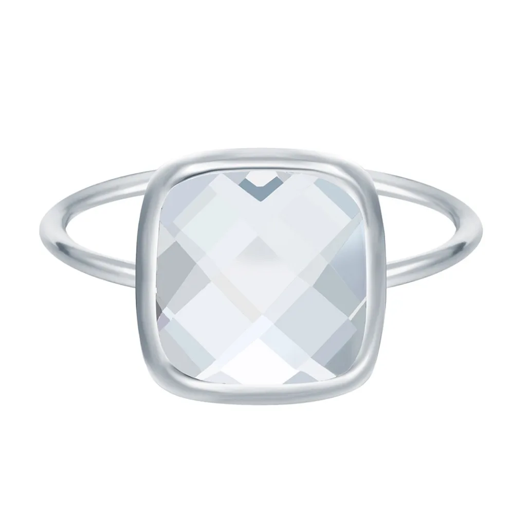 Женское квадратное кольцо с прозрачным австрийским кристаллом модное ювелирное