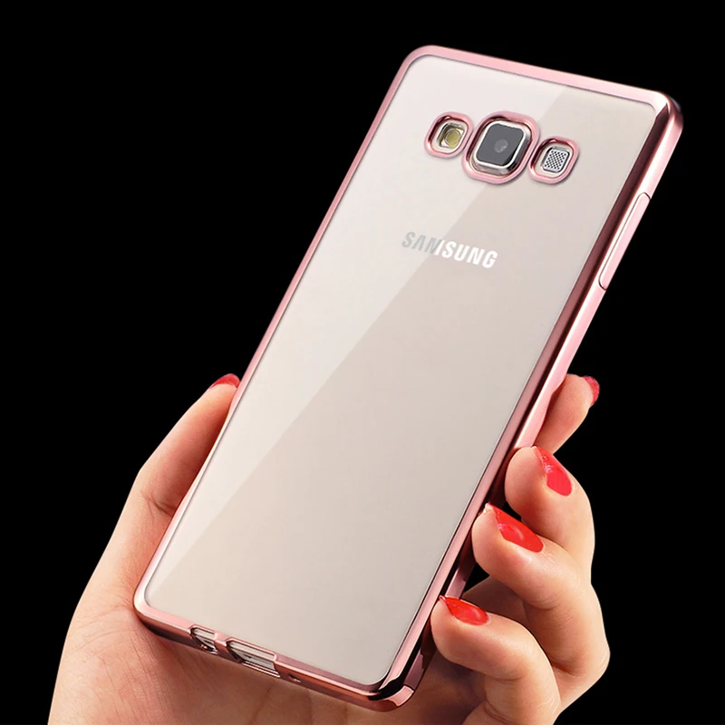 Nephy Case For Samsung Galaxy A3 A5 A7 2015 2016 2017 A 3 5 7 Duos Cover Plating Edge Fundas Soft TPU Silicon Transparent Casing |