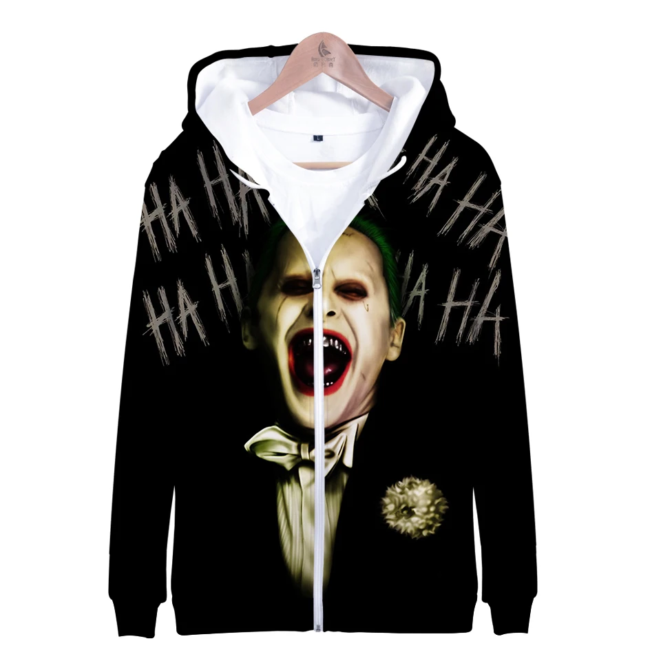 Новые зимние толстовки haha joker 3D для женщин/мужчин с принтом толстого пуха теплые модные крутые китайские толстовки на молнии пальто, толстовки с капюшоном