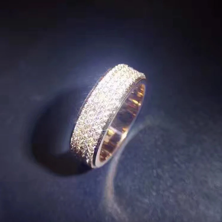 Лазерное 1.1CT круглое ограненное сертифицированное кольцо с натуральным