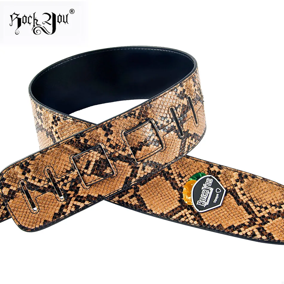 Snakeskin brand guitar strap bass widening folk straps electric | Спорт и развлечения