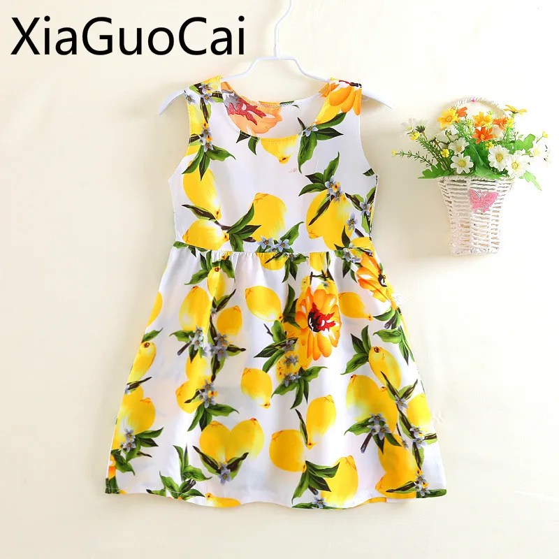 Floral Fashion Girls Dresses Sleeveless Summer Kids Cute High Quality O-neck Dress | Детская одежда и обувь
