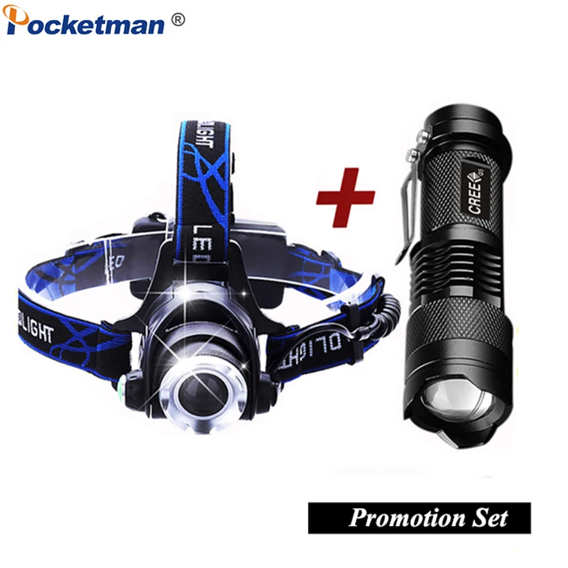 

LED headlamp fishing headlight 6000 lumen XML-T6 Zoomable lamp Waterproof Head Torch flashlight Head lamp use 18650 battery