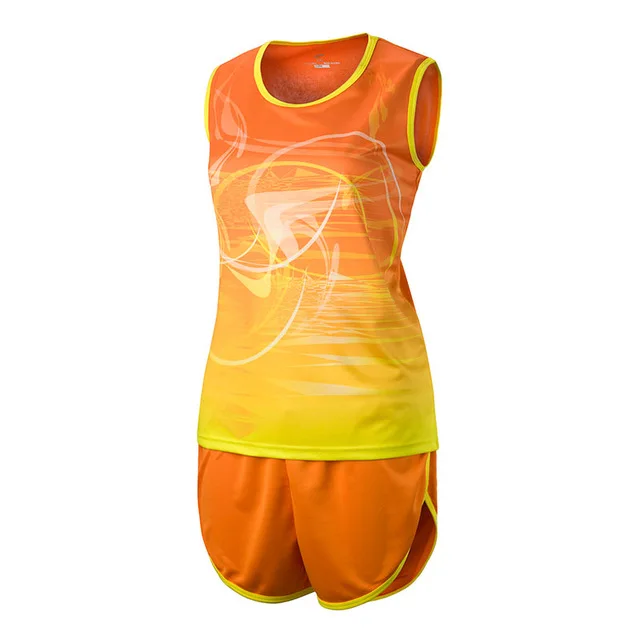 women orange set Женские футбольные майки для футбола, набор, марафонский жилет+ шорты, гоночная одежда, спортивная одежда для бега, набор для бега, униформа - Цвет: women orange set