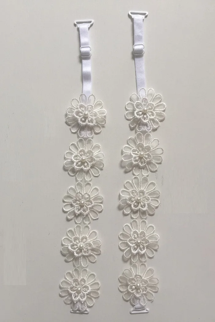 White flower 10 Декоративный милый большой цветок жемчужный кружевной бюстгальтер с бретельками Сменный пояс для нижнего белья женский интимный бюстгальтер аксессуары бретельки - Цвет: White flower 10