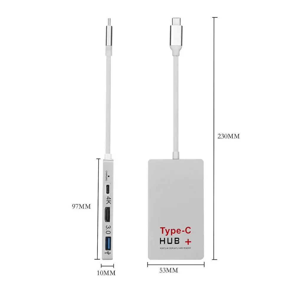 USB-C концентратор + PD Charge 3.0 typec концентратора Type-C card reader 4 К HDMI конвертер поддержки
