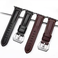 handmade 9 color watch accessories vintage genuine crazy horse leather apple 40mm 44mm watchband watch strap watch band