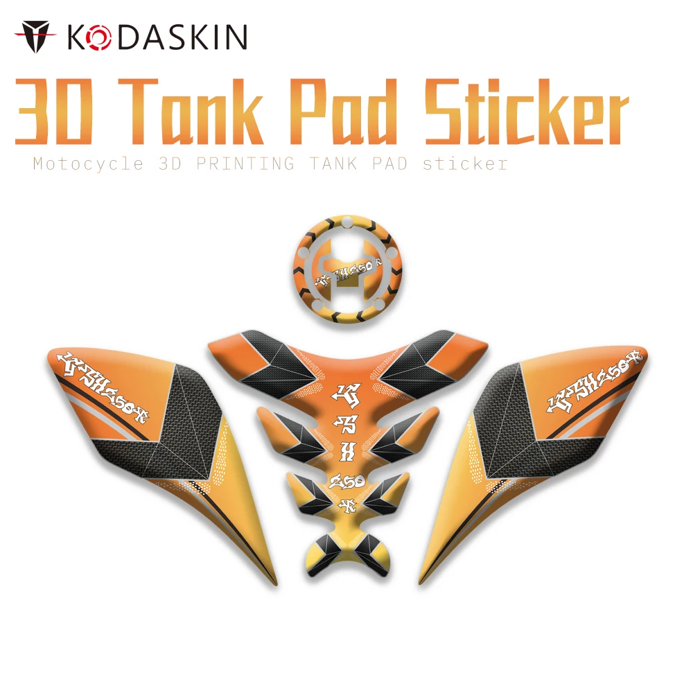 

KODASKIN Motor 3D Printing Fuel Tank Pad Orange Sticker for SUZUKI GSX250R
