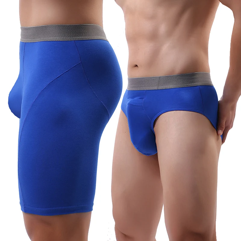 

Europe size Men Underwear Boxers Long Man 95% Cotton Soft Breathable Homme Slip Panties Male U-convex Long Leg Underpants Hombre