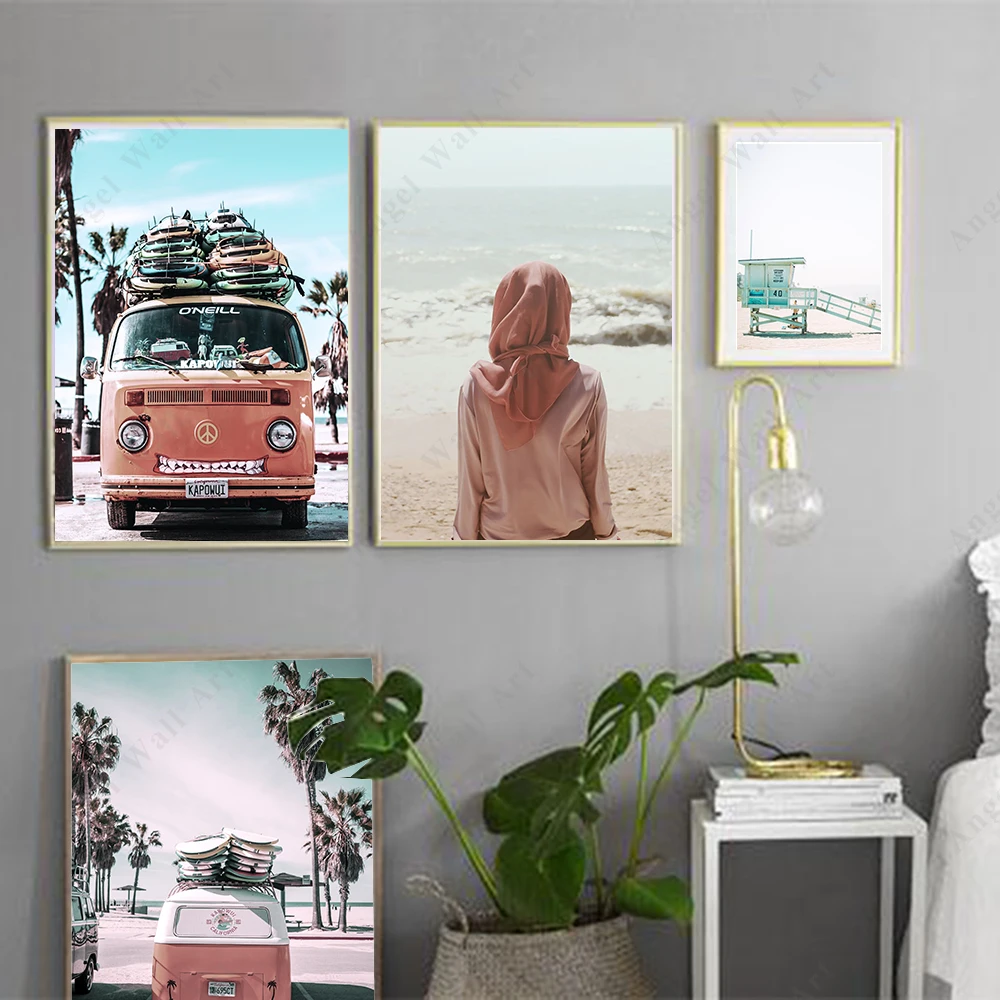 Декоративные плакаты и принты для салона автобуса серфинга летняя Картина на