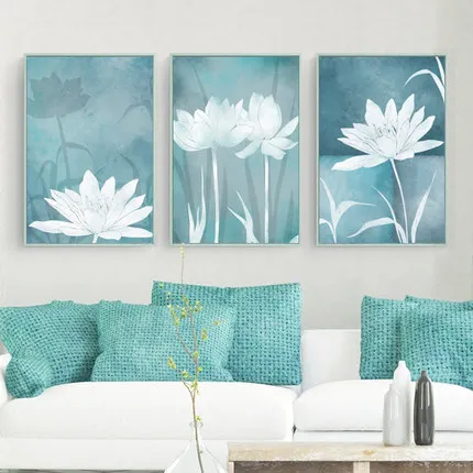 

Алмазная 5D картина в китайском стиле, Триптих в гостиную, простой современный свежий Алмазный Вышивка «сделай сам», голубая вышивка